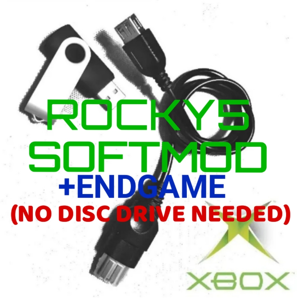 Xbox USB cable+Compatible USB-End-Game+Rocky5 Installer (NO DISC DRIVE NEEDED)